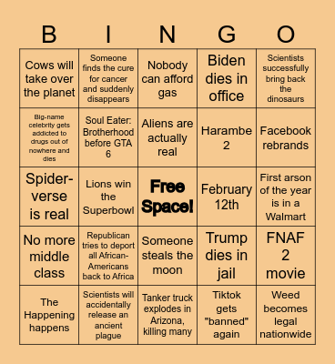 2024 Bingo Card Bingo Card