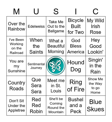 Musical Bingo: Delmar Gardens Bingo Card