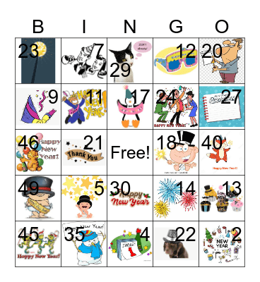 New Years 2024 Bingo Card