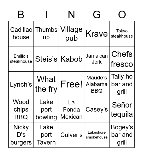 Date Bingo Card