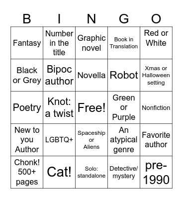 "My Book Journey" 2024 Challenge Bingo Card