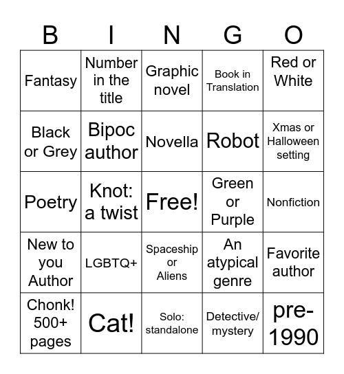 "My Book Journey" 2024 Challenge Bingo Card