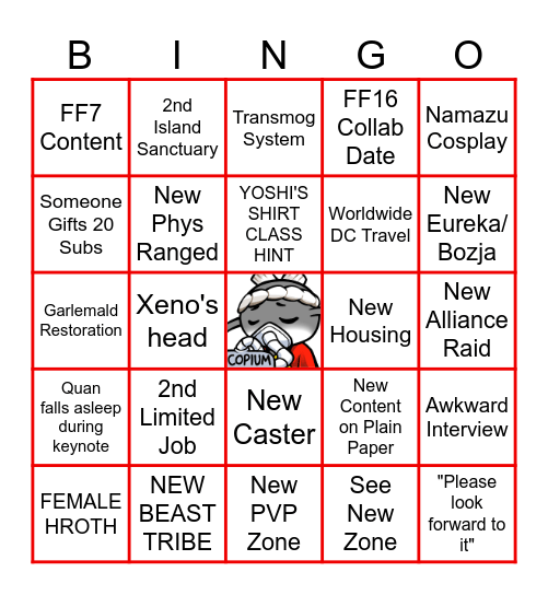 JP Fanfest Bingo Card