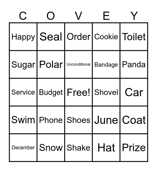 Have you heard the word? Bingo Card