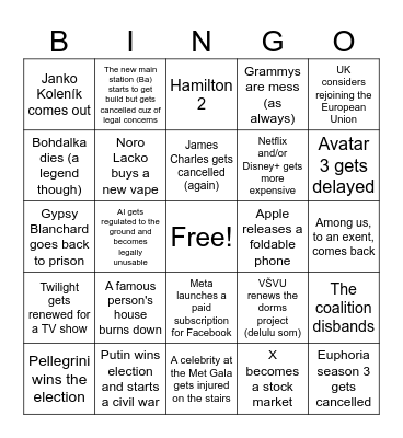 2024 Bingo Card Bingo Card