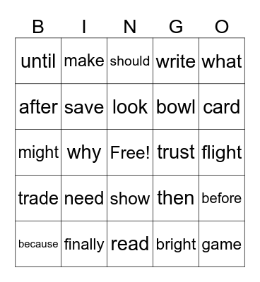 UFLI Review BINGO Card