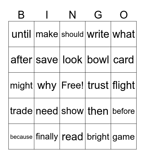 UFLI Review BINGO Card
