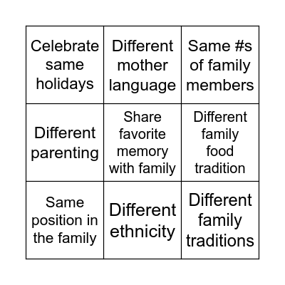 BINGO CARD Bingo Card