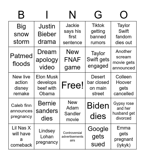 2024 bingo Card