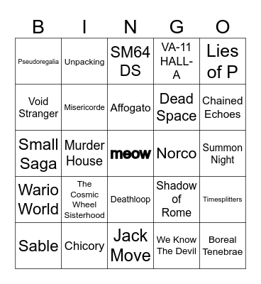Proxy's Backlog Bingo Card