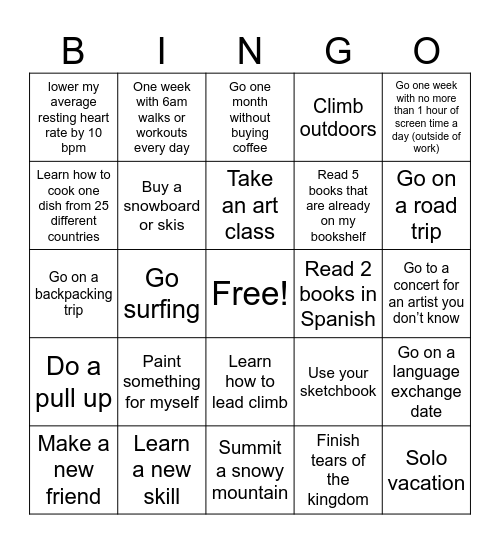 2024 Bingo Card