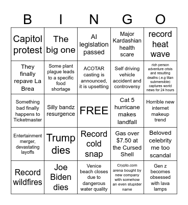 Shelley’s 2024 Bingo Card