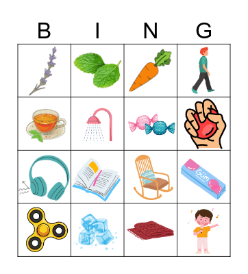 Sensory Bingo Card