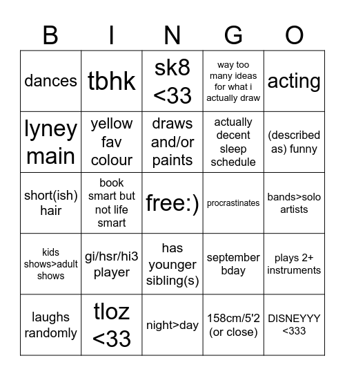 shallot bingo :) Bingo Card