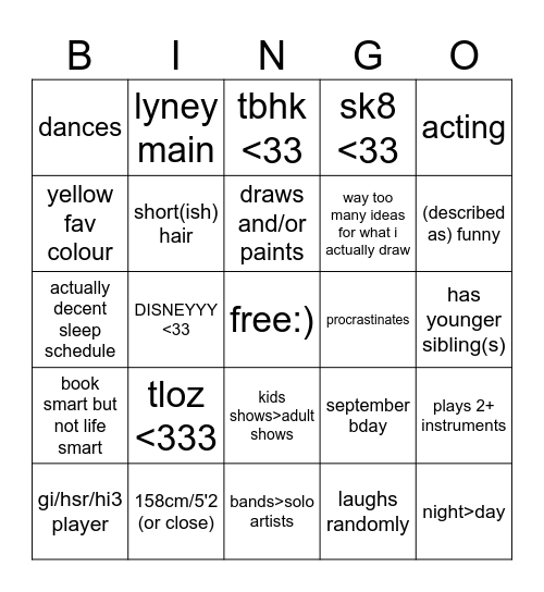 shallot bingo :) Bingo Card