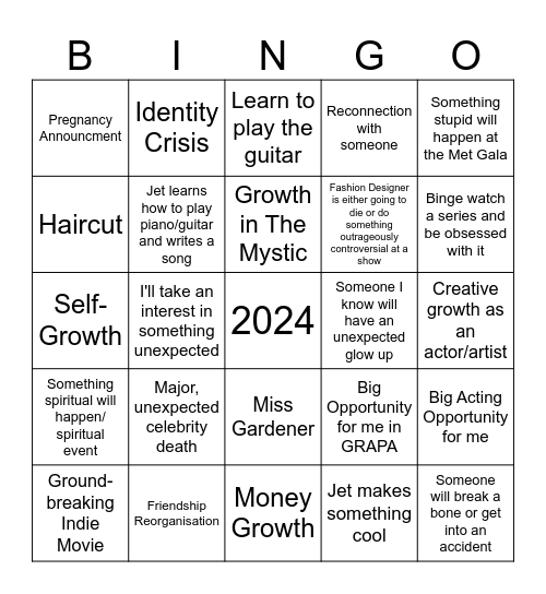 2024 Bingo Card