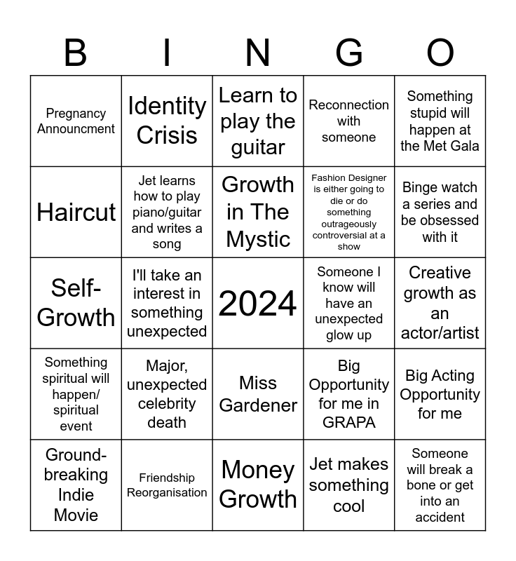 2024 Bingo Card   2024 