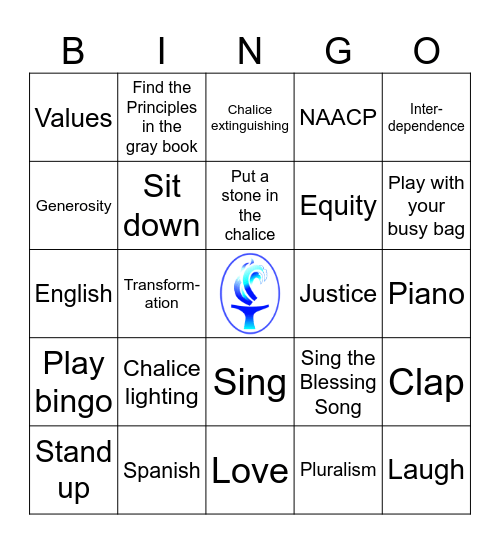 Principles and Values and Music, Oh My! Bingo Card