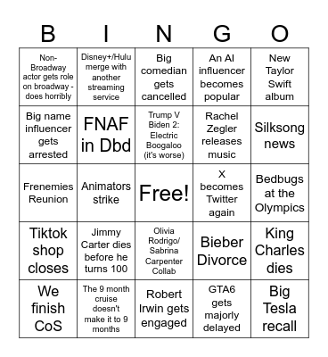 2024 Bingo Card