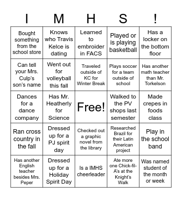 Back to School - January Edition Bingo Card