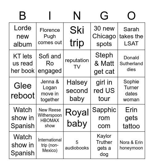 2024 Bingo Card