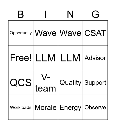 IDC CXP - Virtual Bingo Card