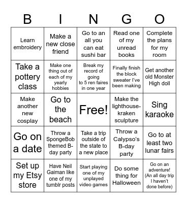 Julia’s 2024 Bingo Card