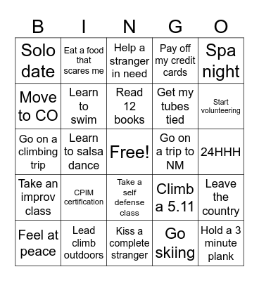 2024 GOALS Bingo Card