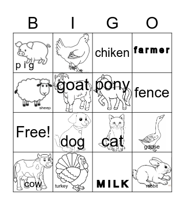 ANIMAL   FARM Bingo Card