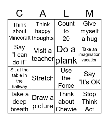 Jack's Happy Game Bingo Card