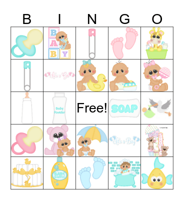 Sonia's Baby Shower Bingo Card