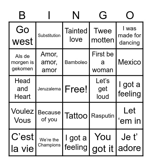 MUZIEK Bingo Card