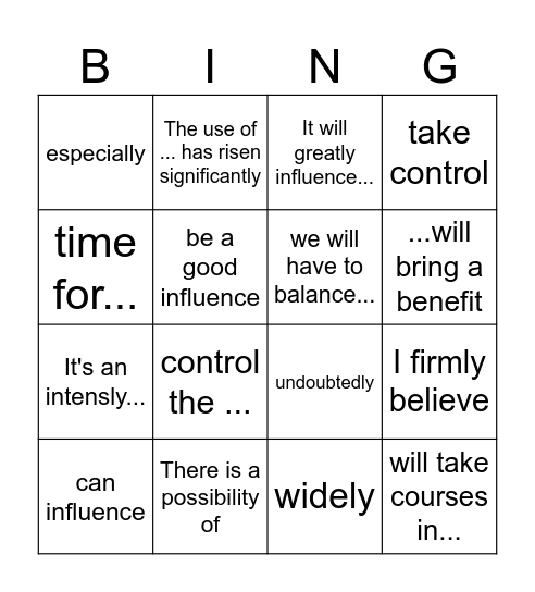 The Future Bingo Card