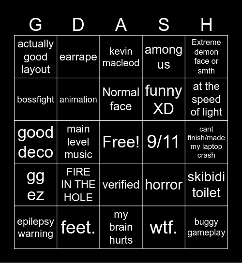 Gd bingo yippee Bingo Card