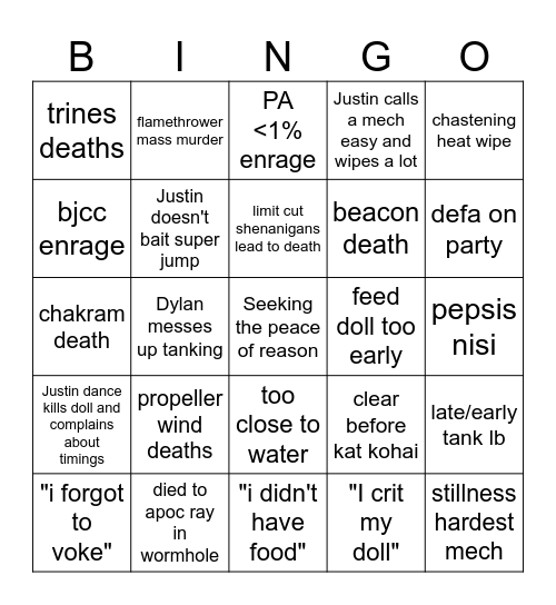 tea static bingo Card