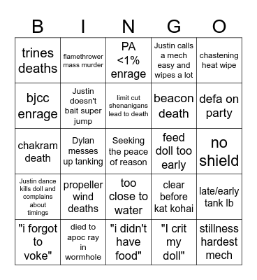 tea static bingo Card