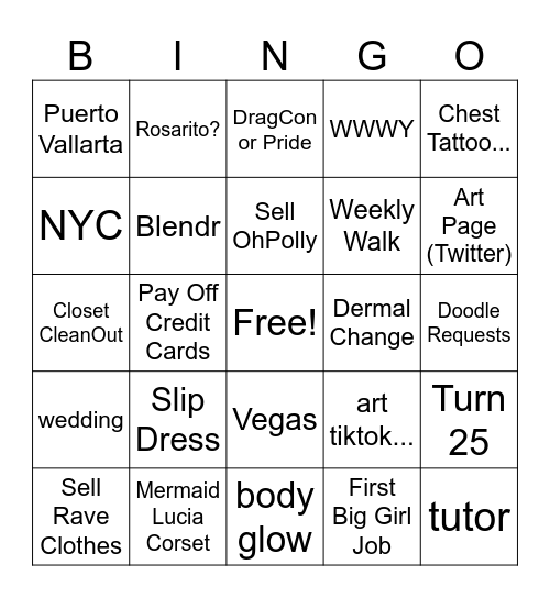 2024 Tings Bingo Card