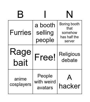 Rate my Avatar Bingo Card