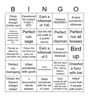 IA stuff idk Bingo Card