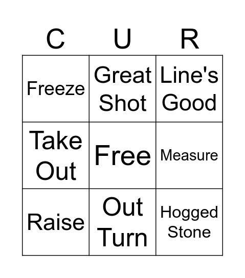 Curling Bingo Card