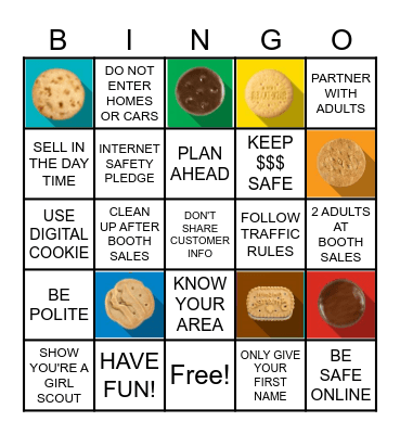 GIRL SCOUT COOKIE SALES SAFETY BINGO Card