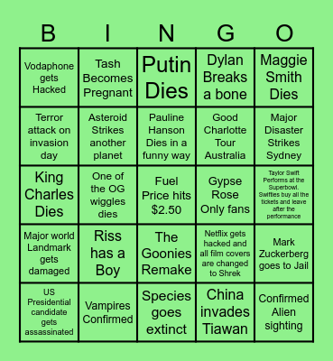 2024 Bingo Card