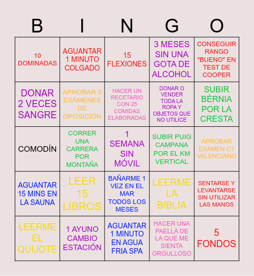 RETOS 2024 Bingo Card