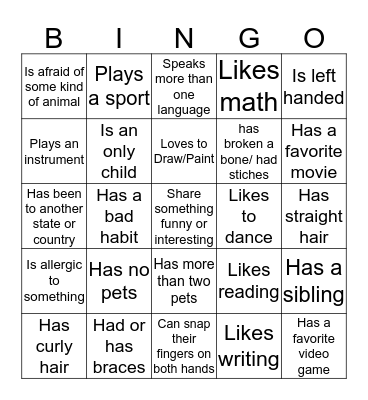 ICE BREAKER BINGO Card