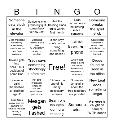 New Leaf 2024 Bingo Card