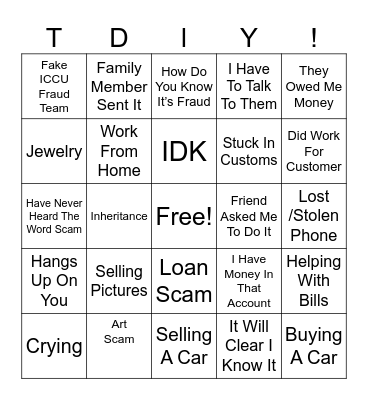 They Don’t Love You!!! Bingo Card