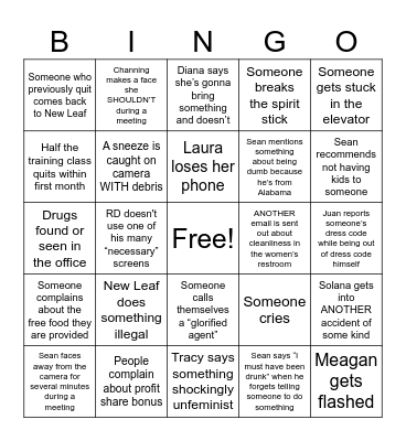 New Leaf 2024 Bingo Card