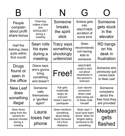 New Leaf 2024 Bingo Card