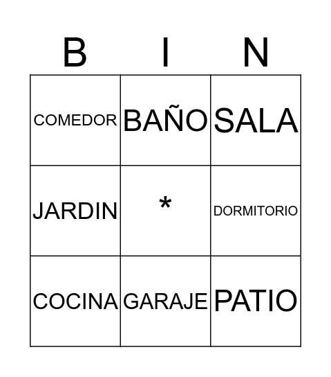 LA CASA Bingo Card