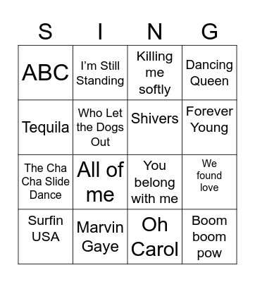 Music Bingo Card